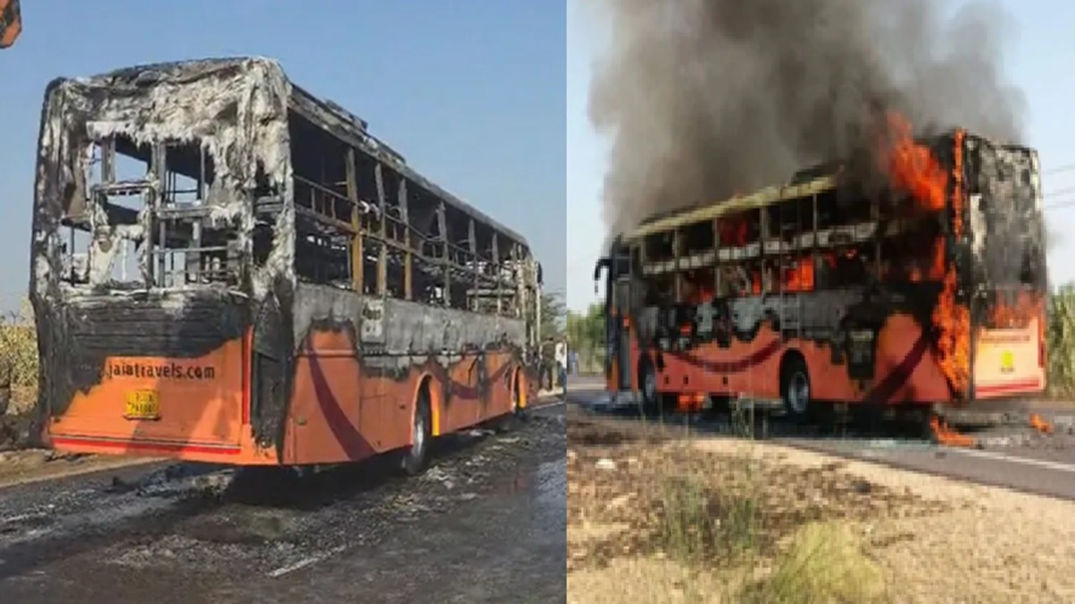 jaisalmer bus tragedy 20 burnt alive as bus catches fire on highway