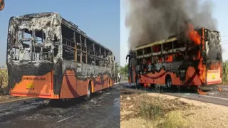 जैसलमेर में चलती एसी बस में लगी आग, 20 लोग जिंदा जले (फोटो- ani)