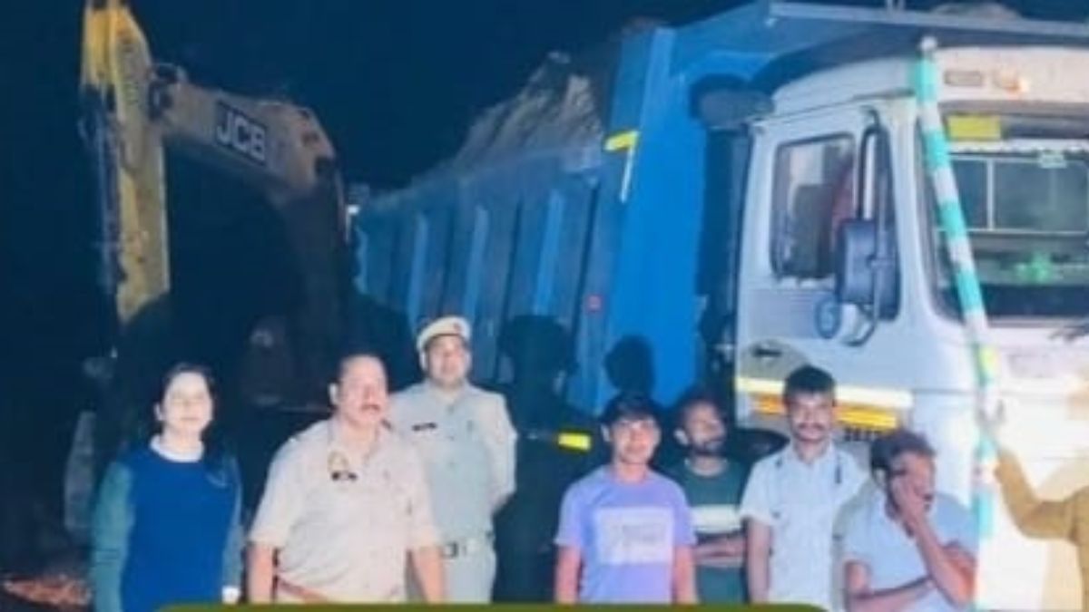 hapur poklane machine and dumper seized in illegal mining crackdown
