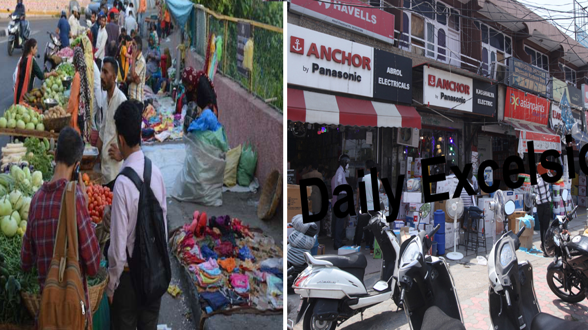 jammu kc mod footpath encroachment pedestrians face problems