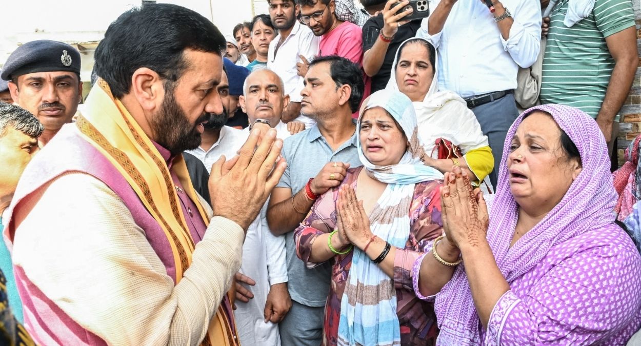 haryana cm meets family of asi who allegedly died by suicide