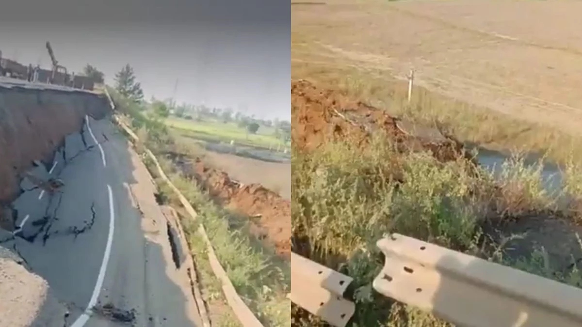 bridge collapse averted in bhopal approach wall fails road subsides