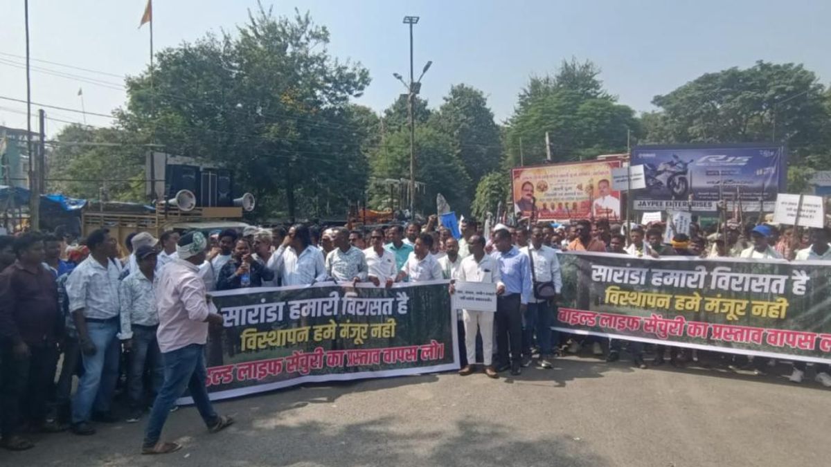 saranda adivasis protest wildlife sanctuary cm takes note