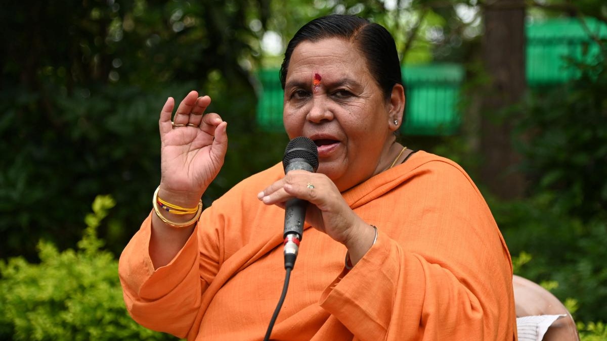 uma bharti visits maihar prays for prosperity speaks on hindu temples