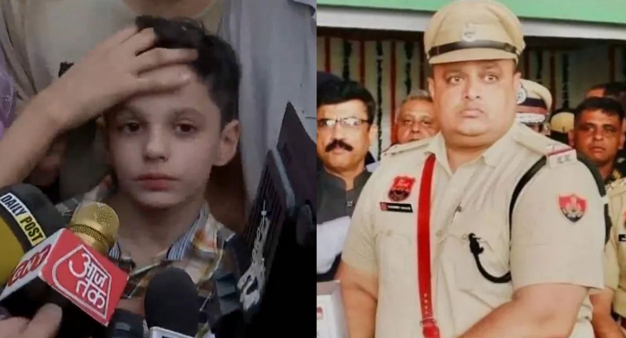 i am proud of my father and will fulfill all his dreams said asi sandeep lather 10 year old son after performing the last rites