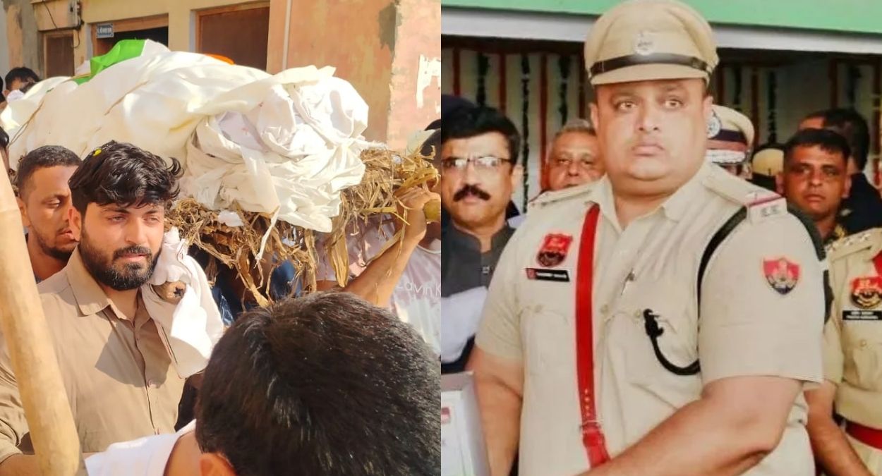 asi sandeep lathars last rites were performed in his native village julana after committing suicide