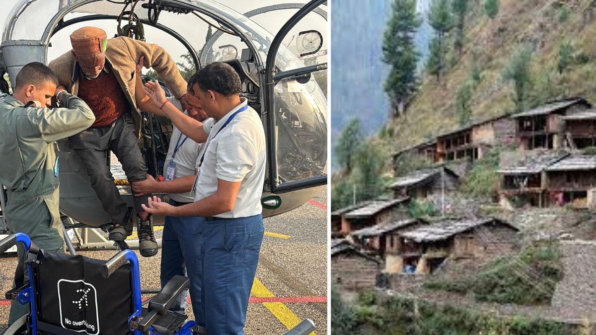 himachal pradesh bada bhangal village aged patient arlifted by airforce
