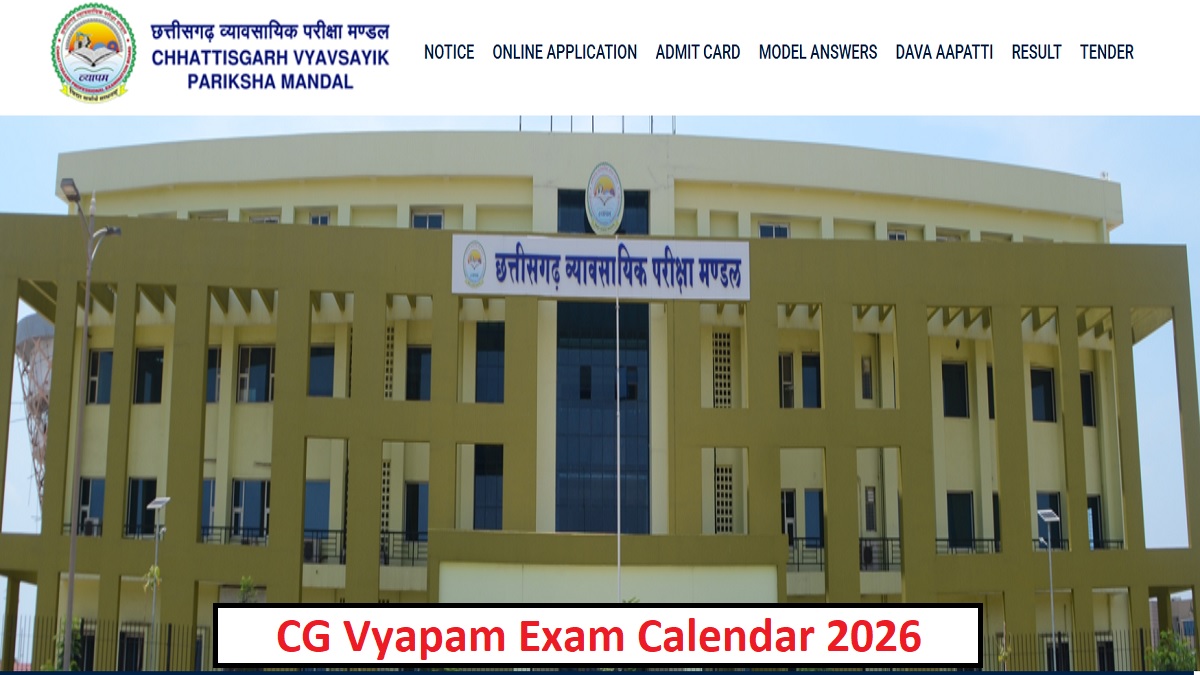 cg vyapam exam calendar 2026 exam calendar released for 31 exams including chhattisgarh pre bed deled check date wise