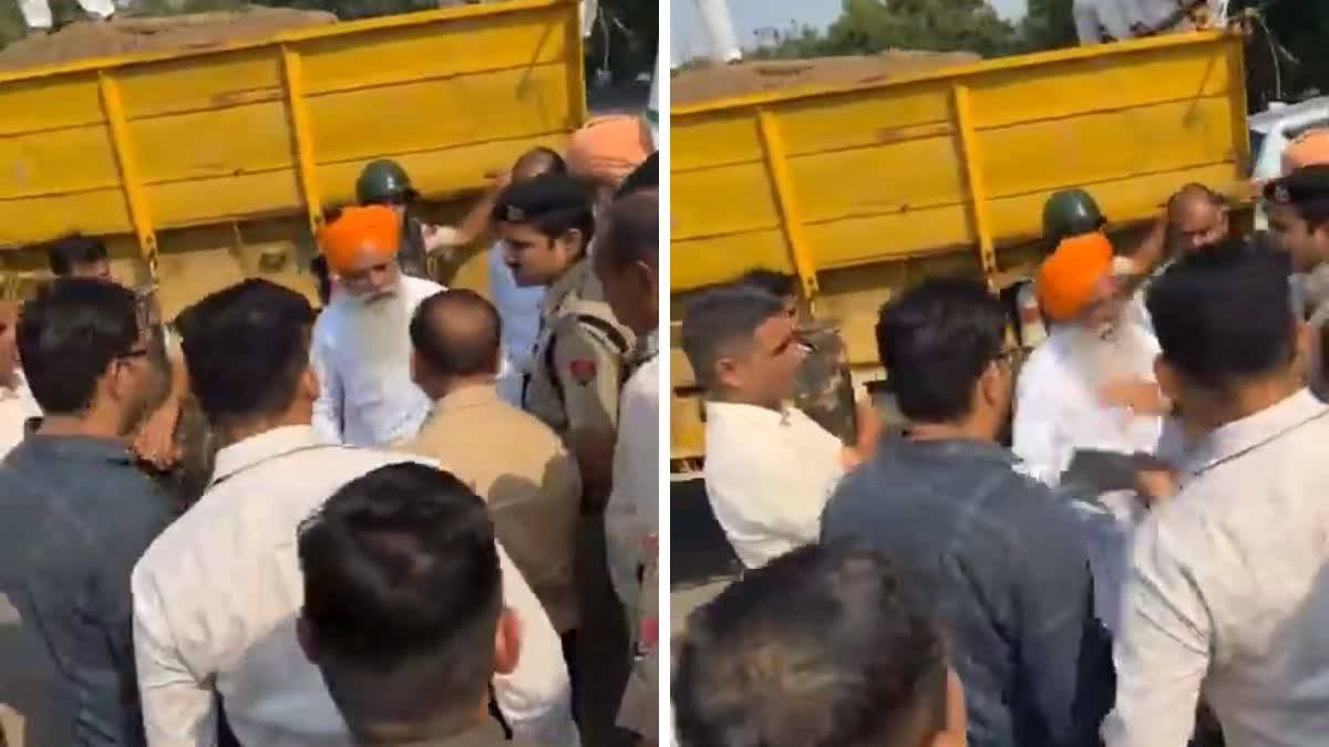 haryana bku chief charuni slaps dfsc officer farmer police clash
