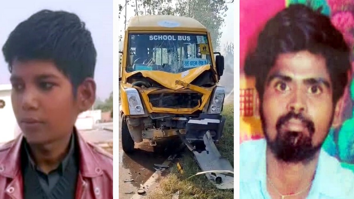 saharanpur news two people died in a school van collision in deoband
