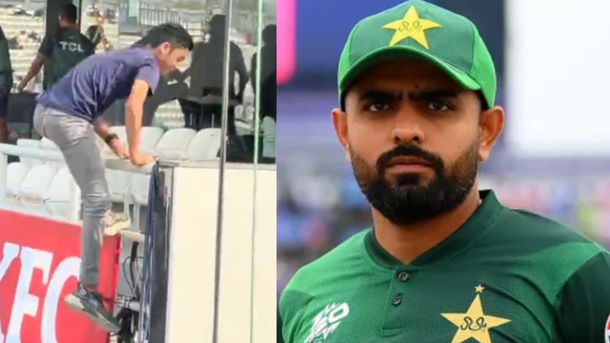 pak vs sa 1st test babar azam crazy fan climbed over pakistan dressing room video goes viral
