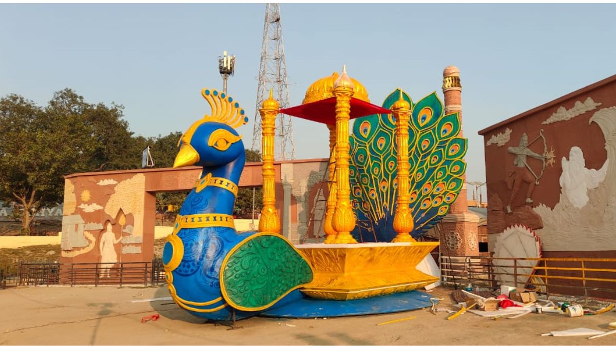 deepotsav feature tableau depicting shri ram return to ayodhya in pushpak vimana bringing alive glory of treta yug
