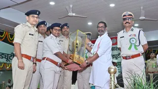 20वीं झारखंड पुलिस ड्यूटी मीट-2025 में शामिल हुए मुख्यमंत्री हेमंत सोरेन। फोटो जागरण