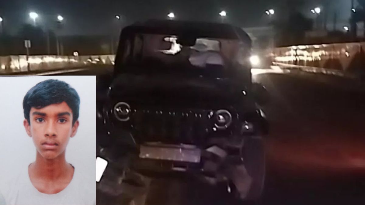 delhi thar accident 13yearold killed driver hunt on