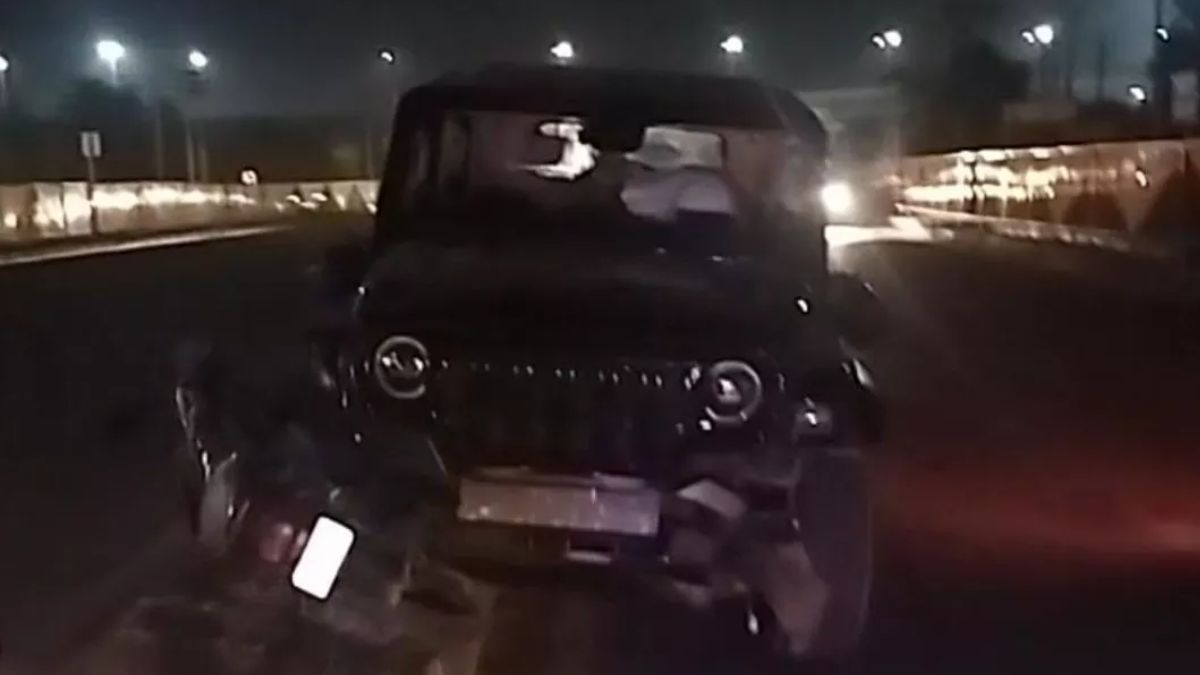 delhi thar accident 13yearold killed driver hunt on