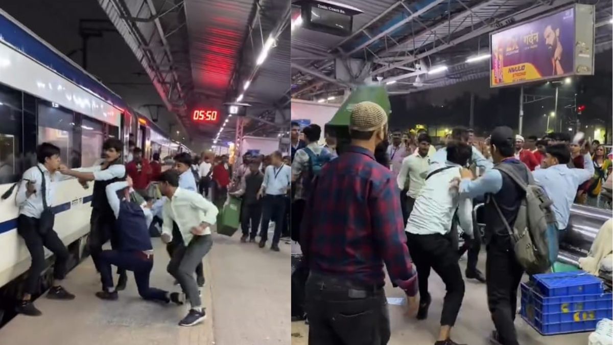 vande bharat express fight pantry staff brawl at delhi station