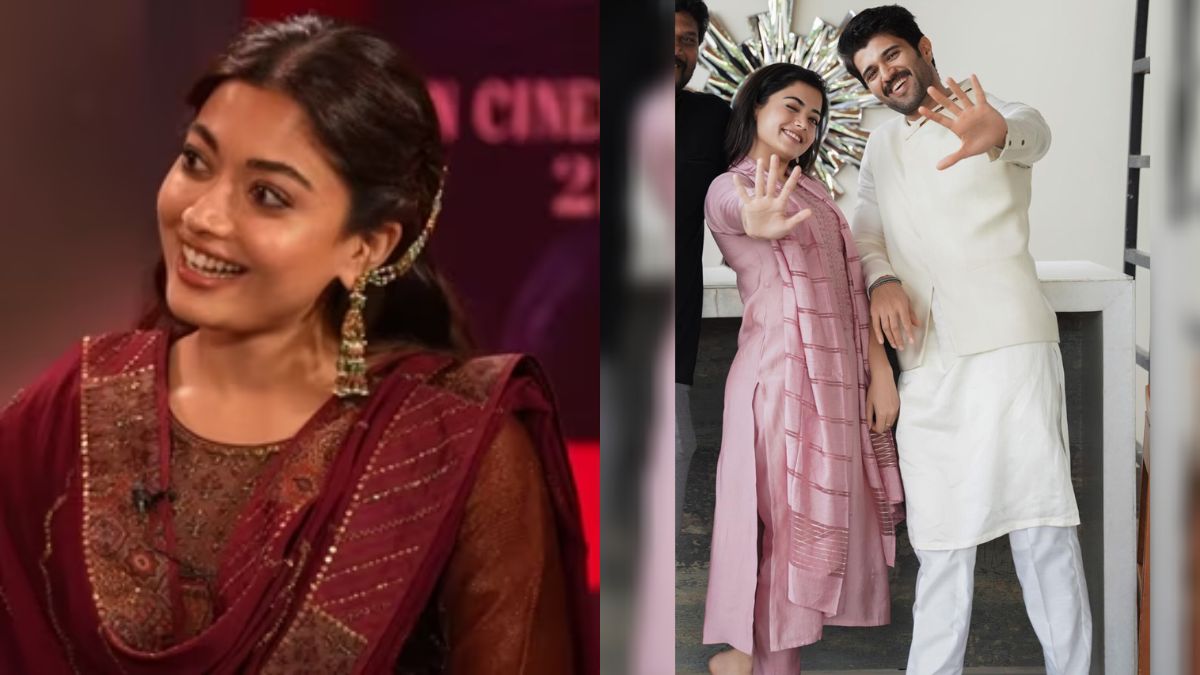 rashmika mandanna blushes as she is congratulated for her engagement with vijay deverakonda