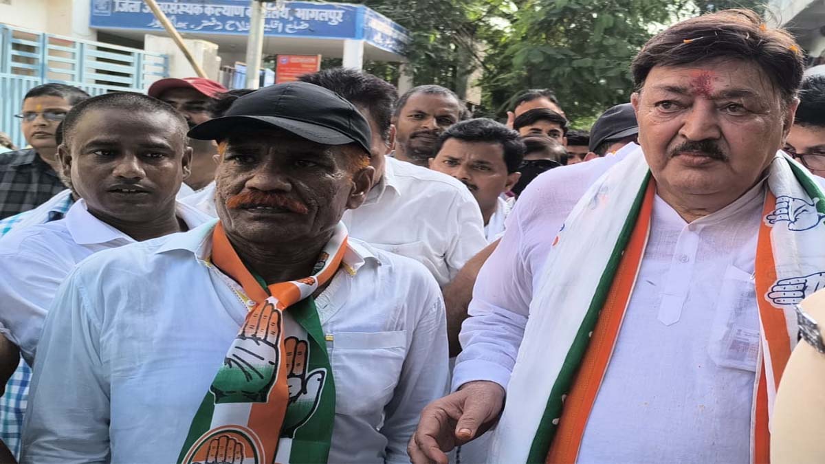 ajit sharma nominaton bhagalpur congress candidate ajit sharma files nomination today for bihar election 2025