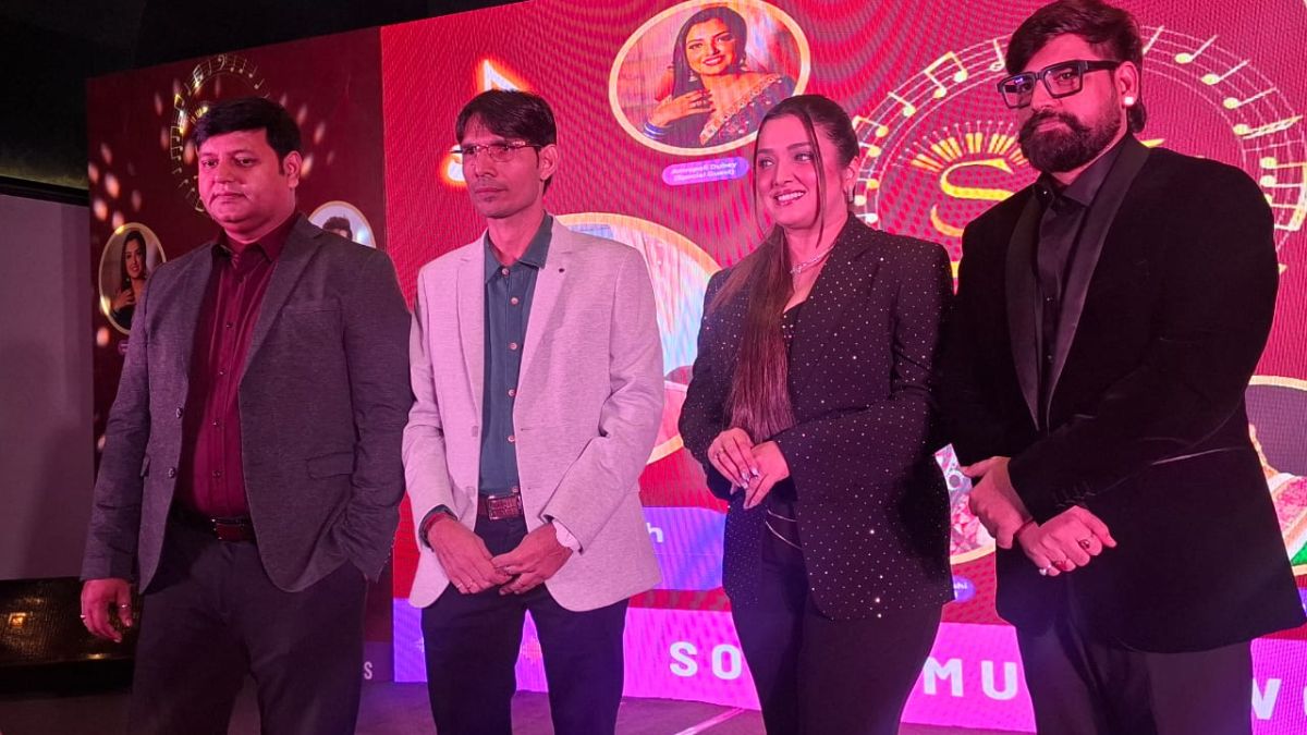 rakesh mishra amrapali dubey attended inauguration of new bhojpuri channel solfa music world