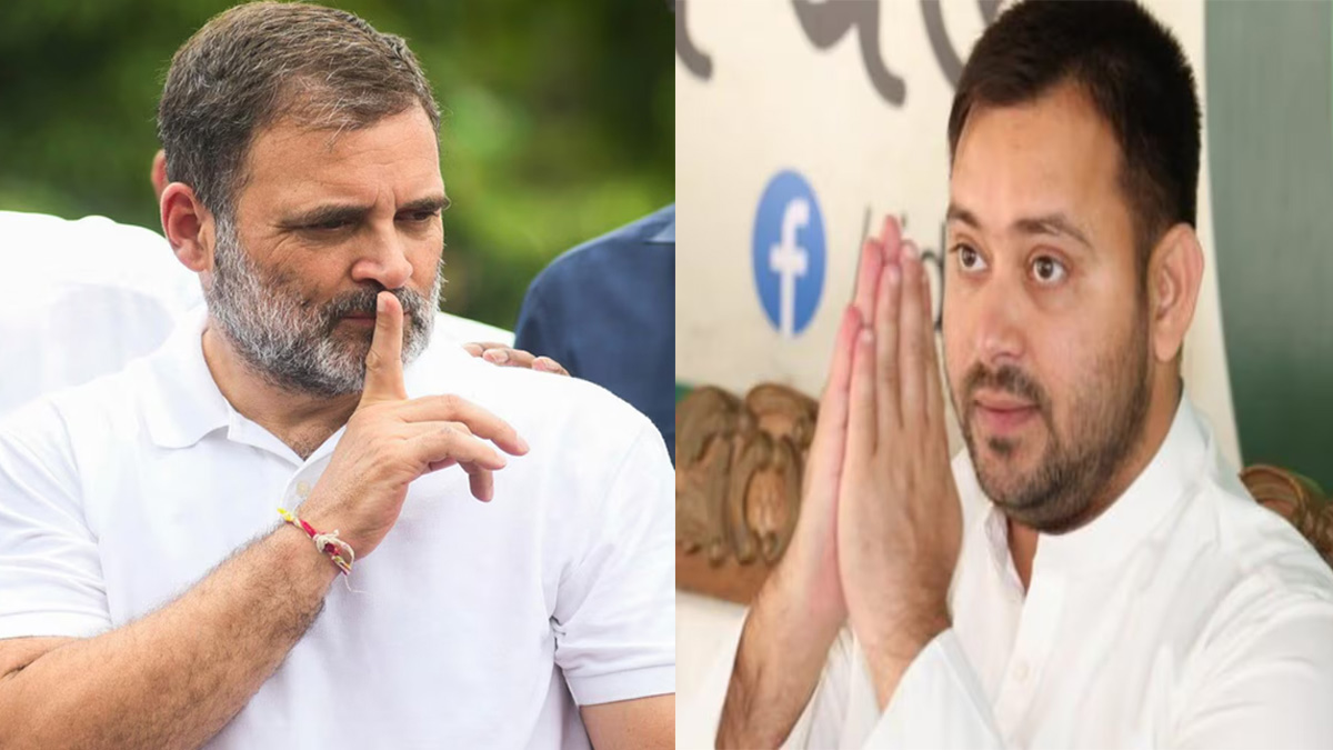 rahul gandhi and tejashwi yadav fielded candidates against each other as rjd vs congress in bihar election