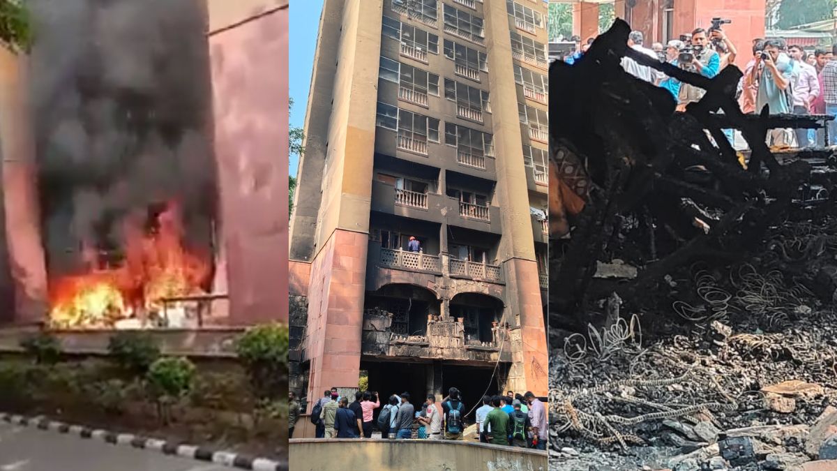 fire at mps flats in delhi firefighters respond