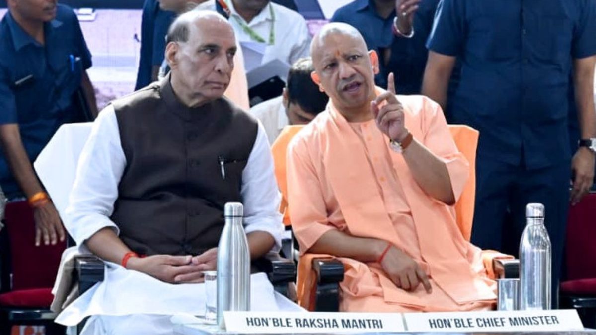 defence minister praises cm yogi at events in lucknow lauds his vision and progressive leadership