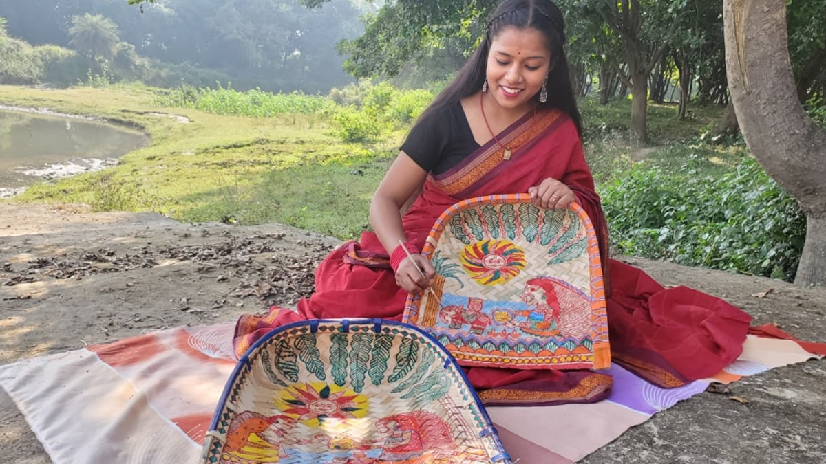 madhubani art on chhath puja priyankas devotion in gaya