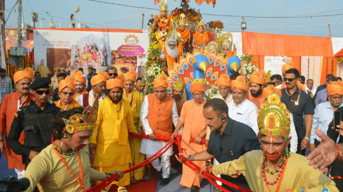 ayodhya ramayana shobha yatra tourism minister flags off grand procession