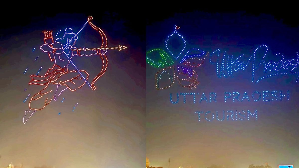 ayodhya deepotsav 2025 1100 drones light up sky with ramayana