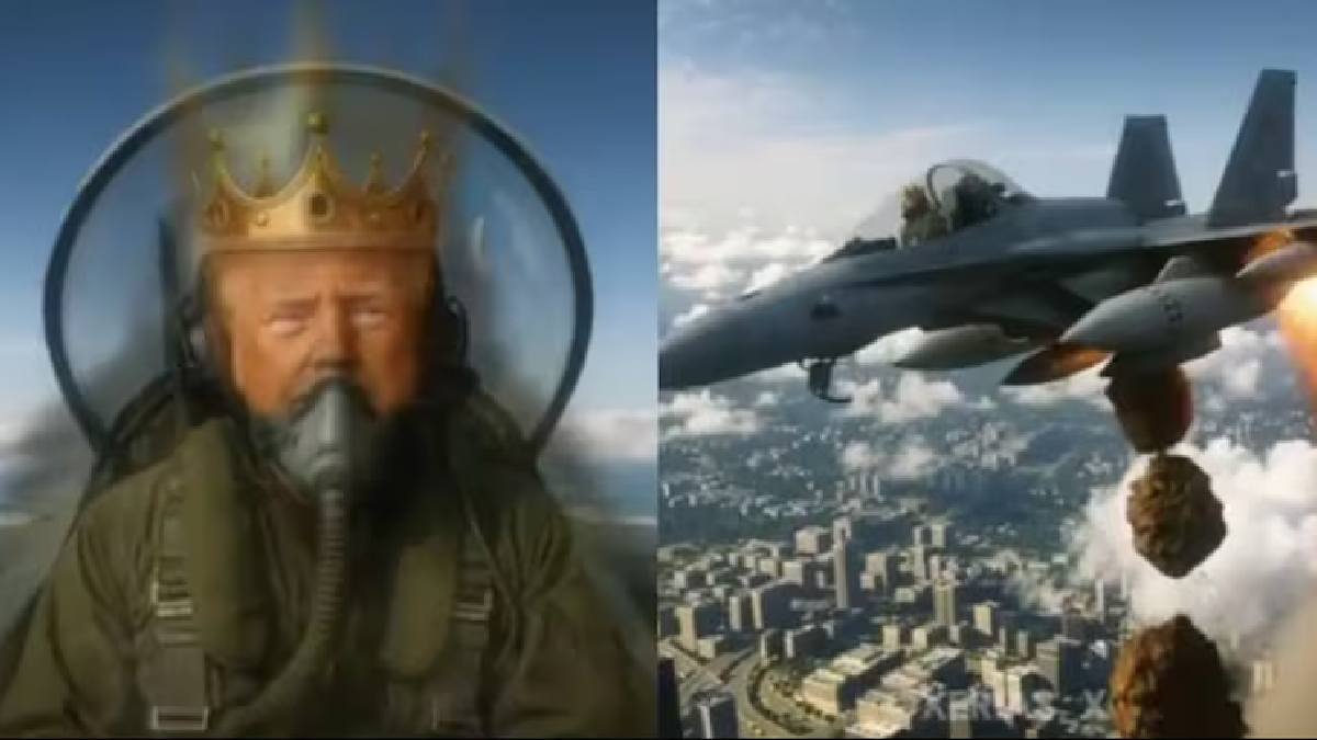 donald trumps reacts on no kings protest in usa shared ai generated videos