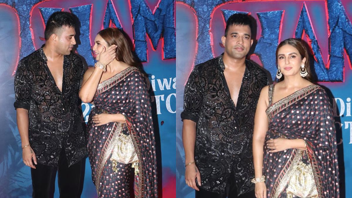 huma qureshi boyfriend rachit singh makes first appearance together at thamma screening