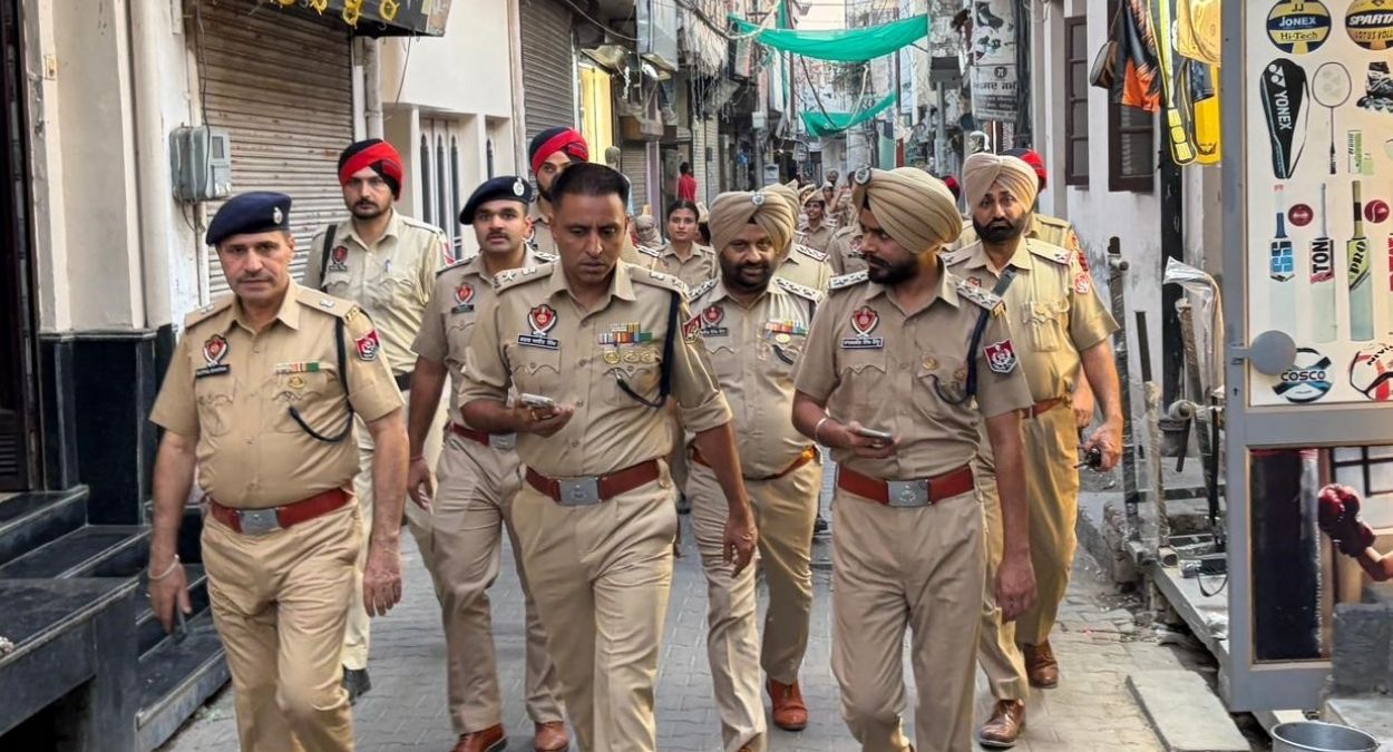 malerkotla police flag march on diwali ensuring peaceful celebrations