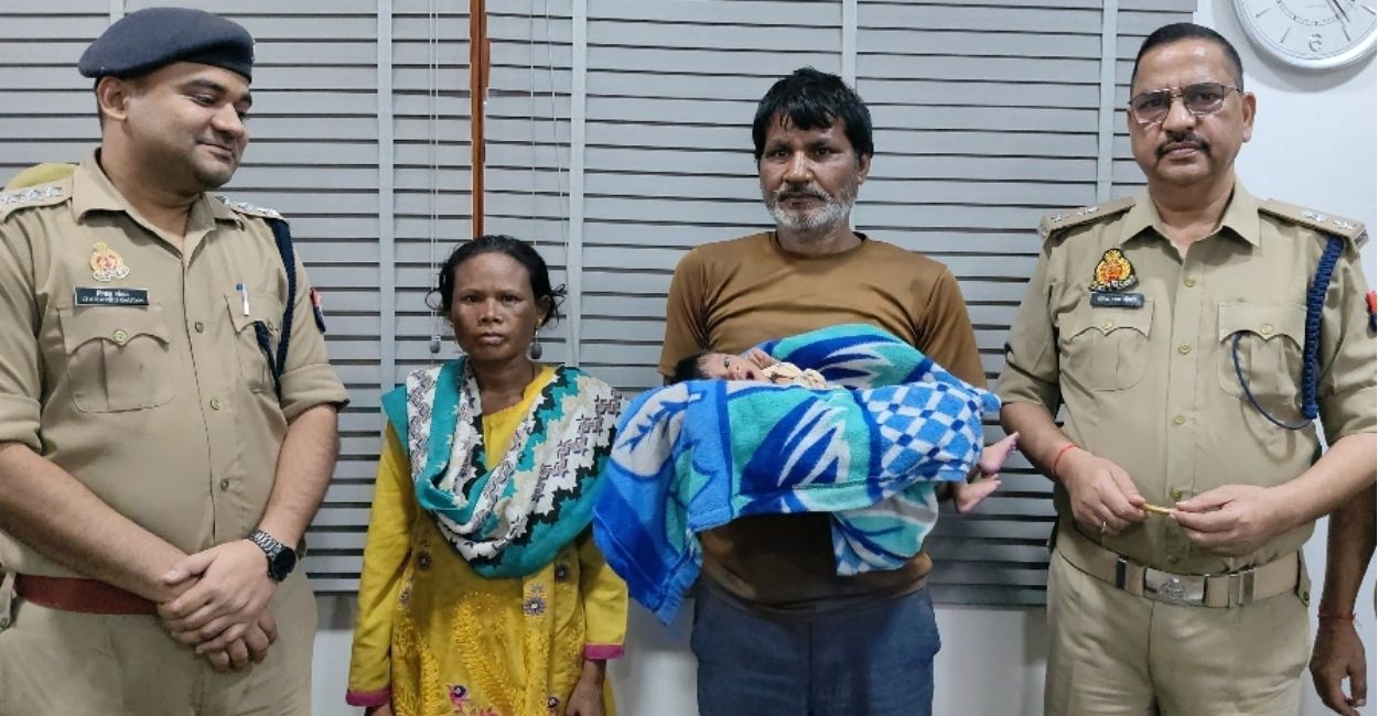 woman and her partner arrested for stealing a child in kanpur