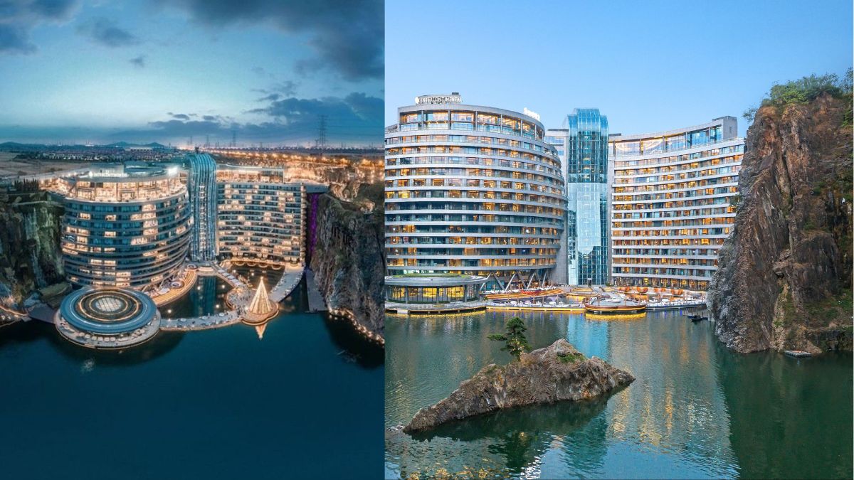 the waterfall hotel is built 88 meters underground an inverted ground scraper built at a cost of 4000 crore