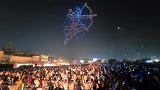 अयोध्या दीपोत्सव में टेक्नोलॉजी से दिखा भव्य नजारा।