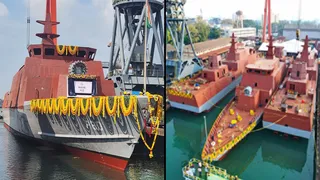 कोचीन शिपयार्ड ने तीनों पोतों का एकसाथ किया जलावतरण (फोटो- एक्स)