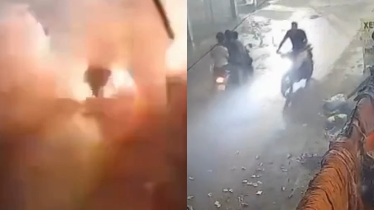 odisha bike explodes with fireworks in cuttack two injured