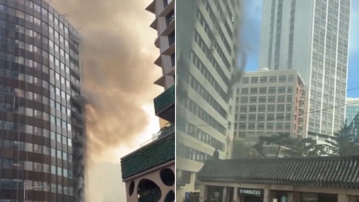 south korea fire at building near seoul plaza contained 100 people to evacuate