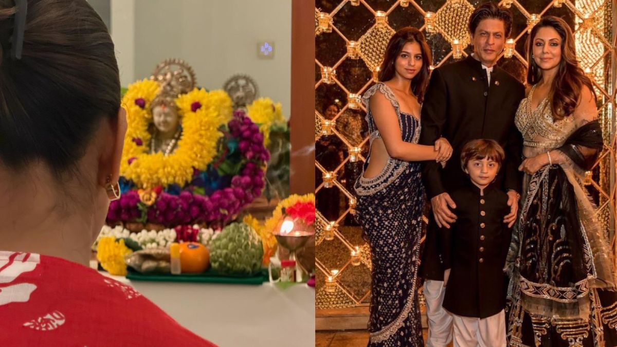 shahrukh celebrated diwali with wife gauri khan