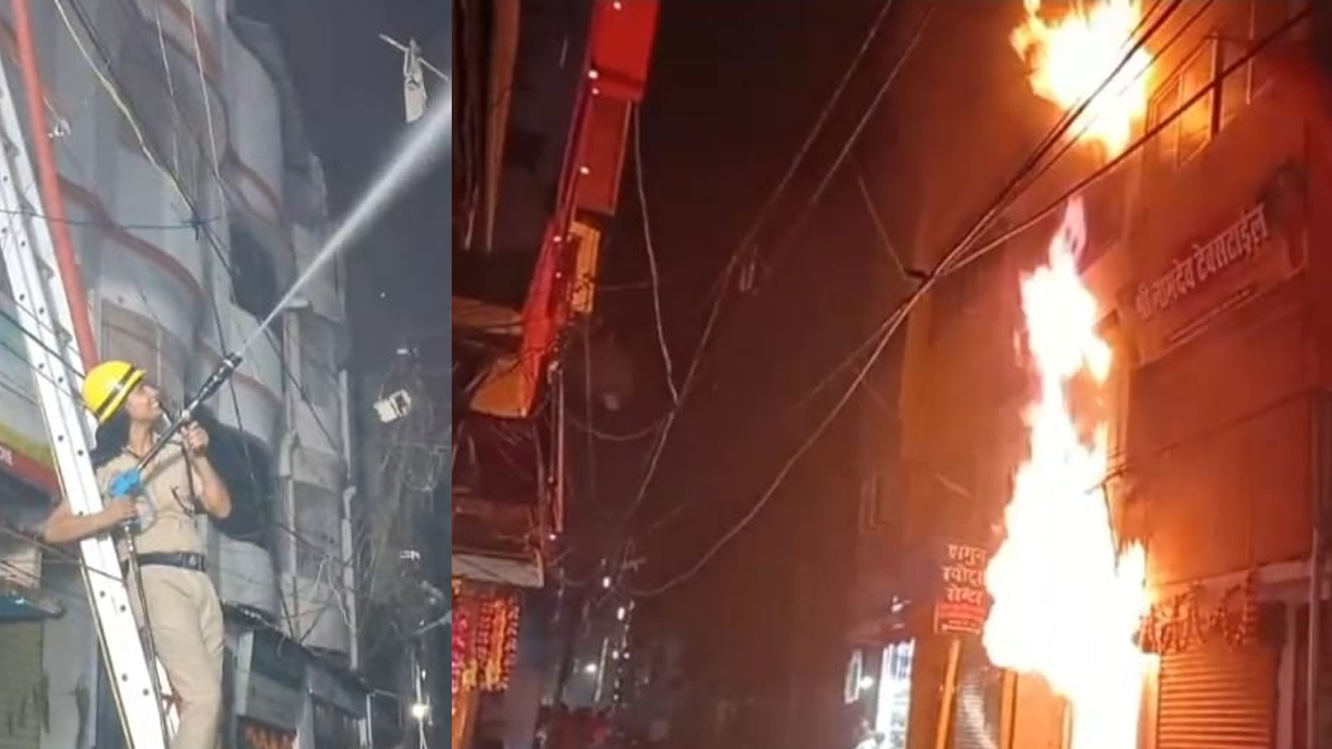 massive fire engulfs ac parts store in ara bihar