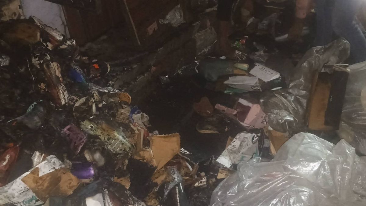 massive fire breaks out in shoe warehouse goods worth over rs 20 lakh gutted in flames