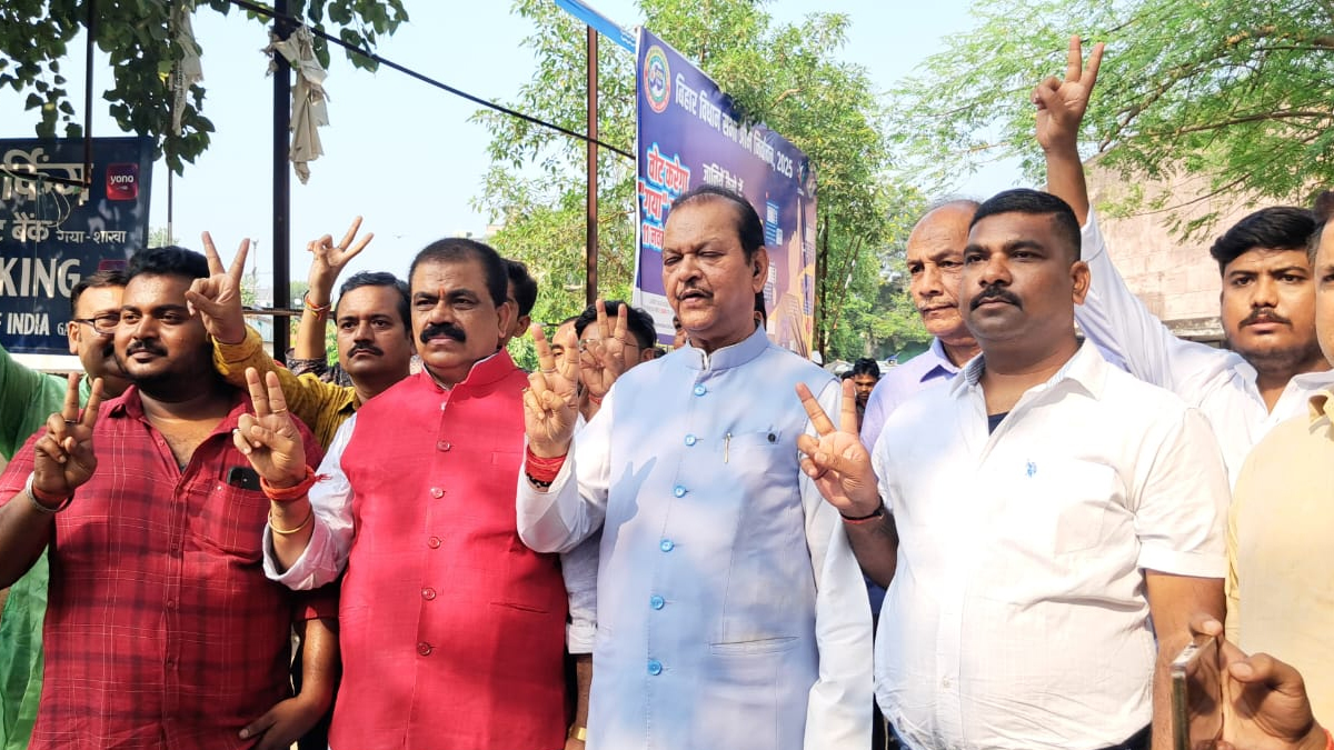 mohan srivastava files nomination congress promises development in gaya