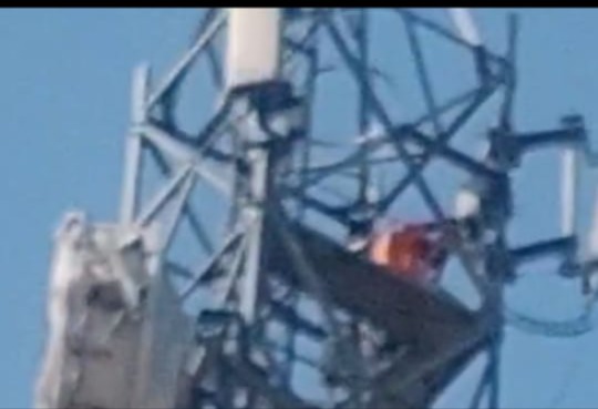 man climbs tower alleging police inaction high voltage drama