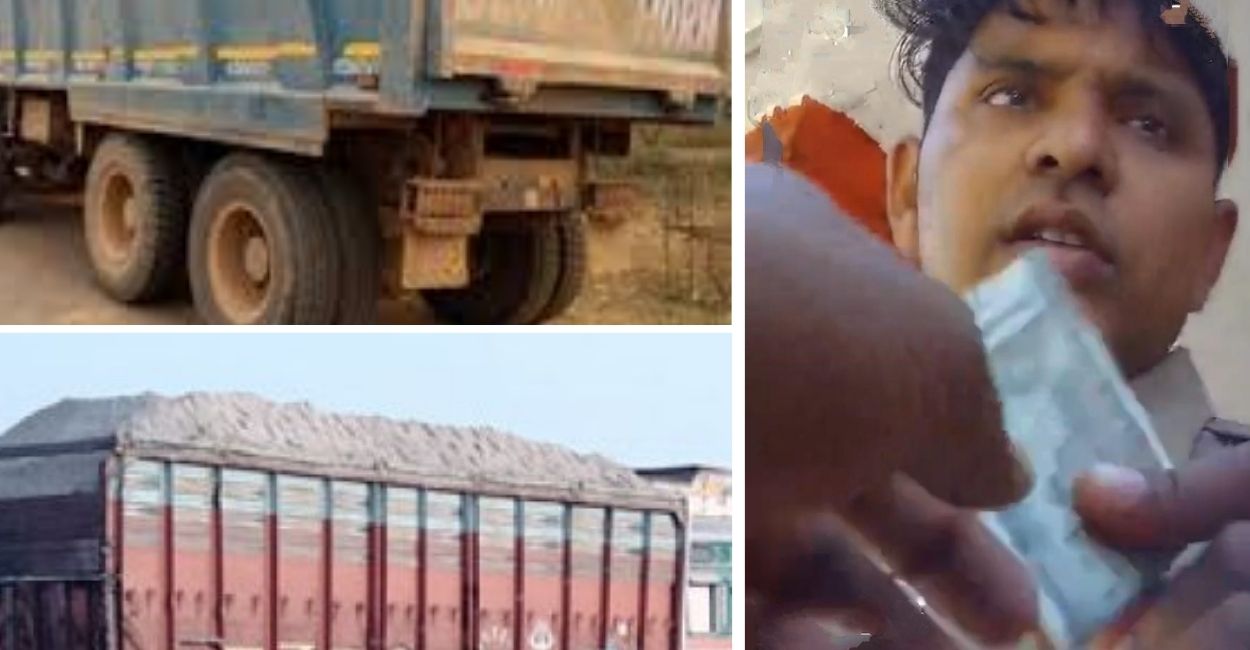 banda chitrakoot overloaded trucks extortion nine policemen including sho suspended