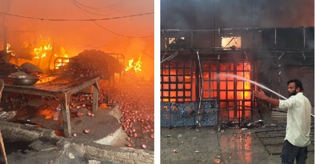fires broke out at 25 places in kanpur due to sparks from firecrackers and diyas