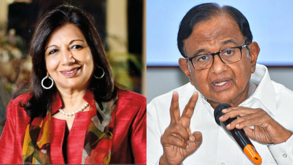 industrialist kiran mazumdar offers to fund bengaluru roads chidambaram offers new suggestion