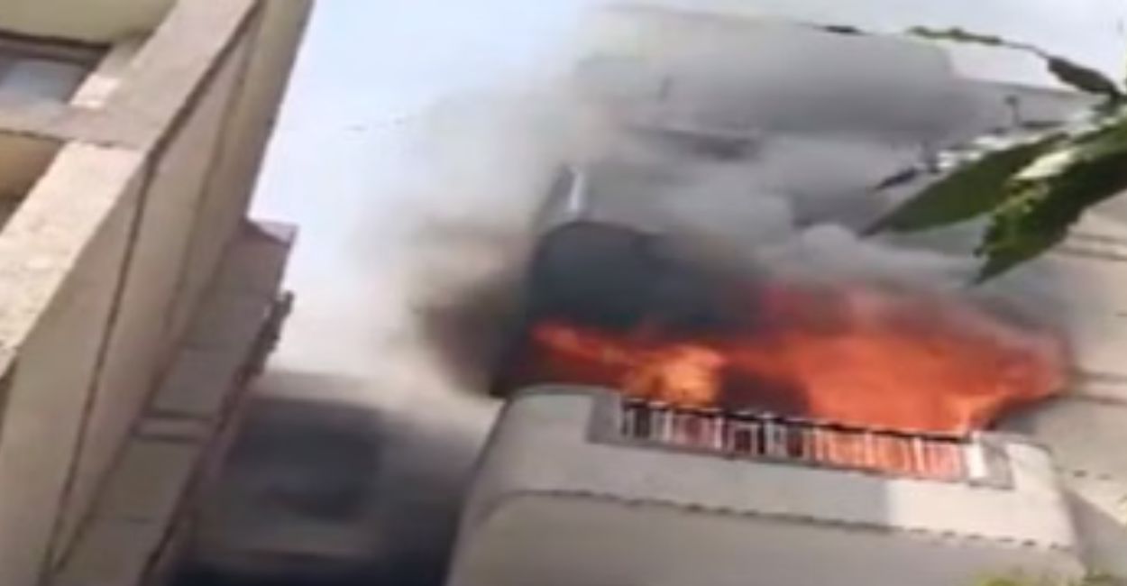 massive fire in kanpur apartment caused by oil lamp on diwali festival