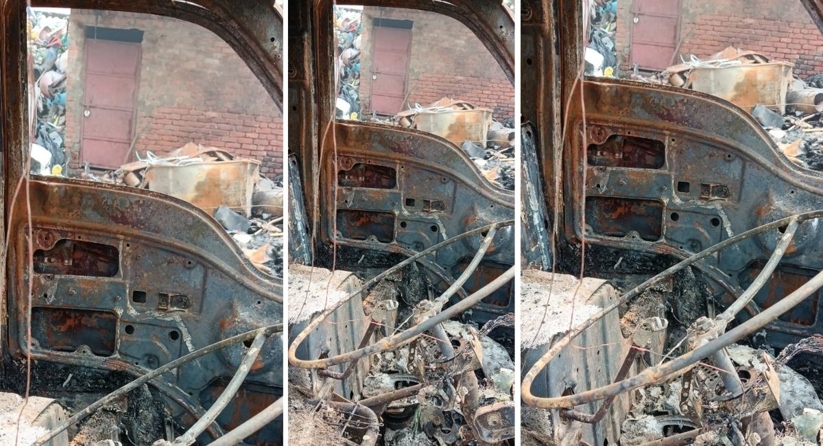 prayagraj scrap dealer shop set ablaze over extortion demand