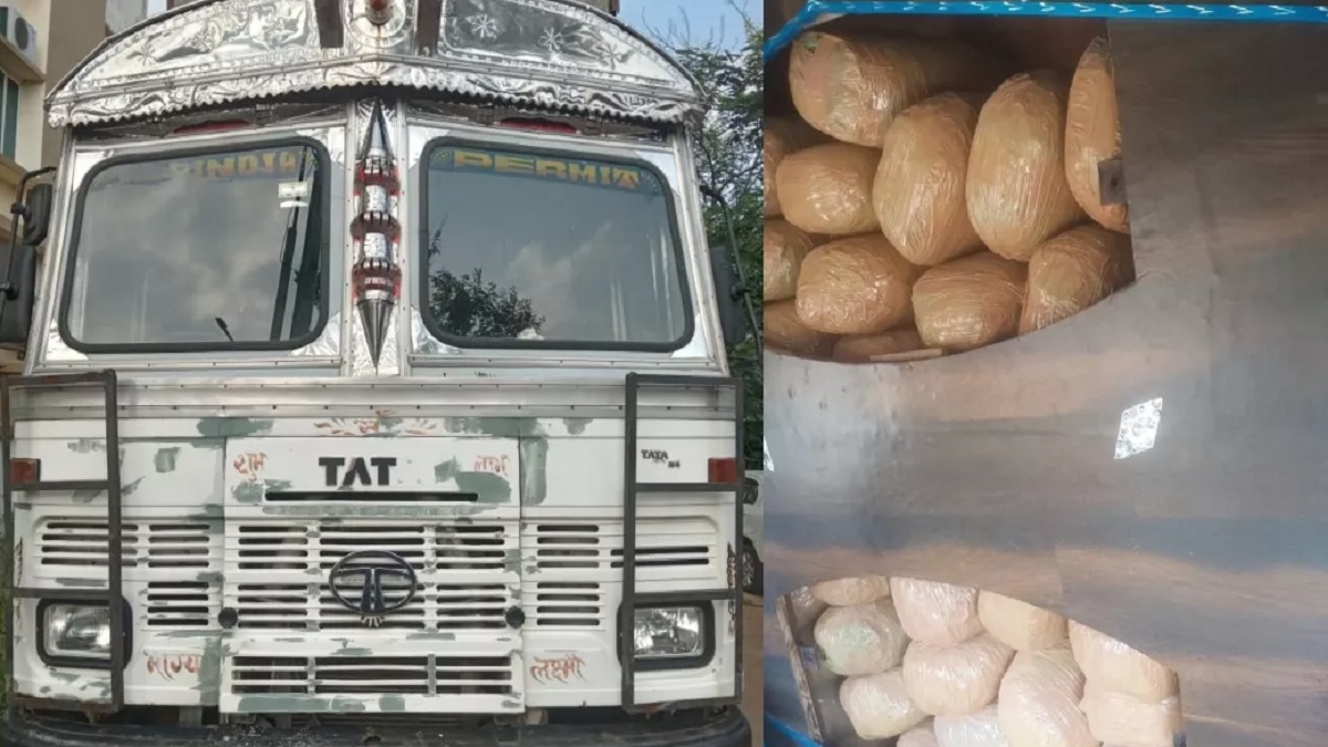 simdega 225 crore ganja seized from truck with hidden compartment