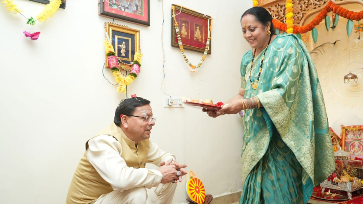cm pushkar singh dhami bhai dooj celebration